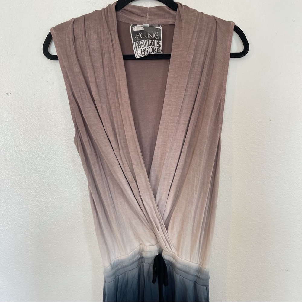 SOLD Young Fabulous & Broke Ombre Romper Taupe Navy Blue Size S - Picture 4 of 11